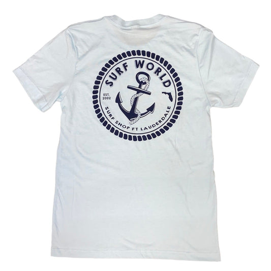 Surfworld Vintage Anchor Rope Premium Tee - Light Blue Mens T Shirt