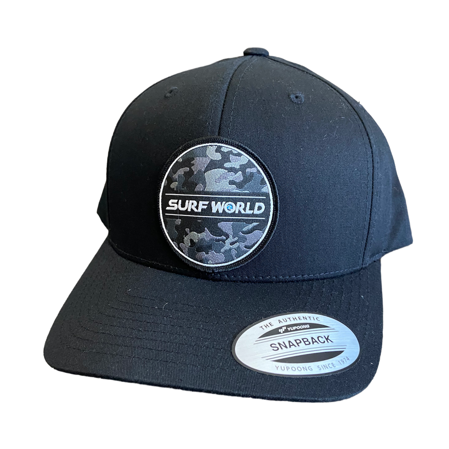 Surf World Black Camo Circle Hat - Black Mens Hat Black Snap Back