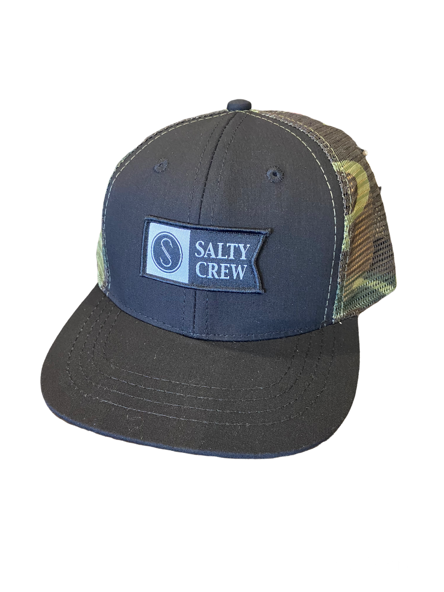Salty Crew Pinnacle Boys Trucker Hat Hats Black Camo