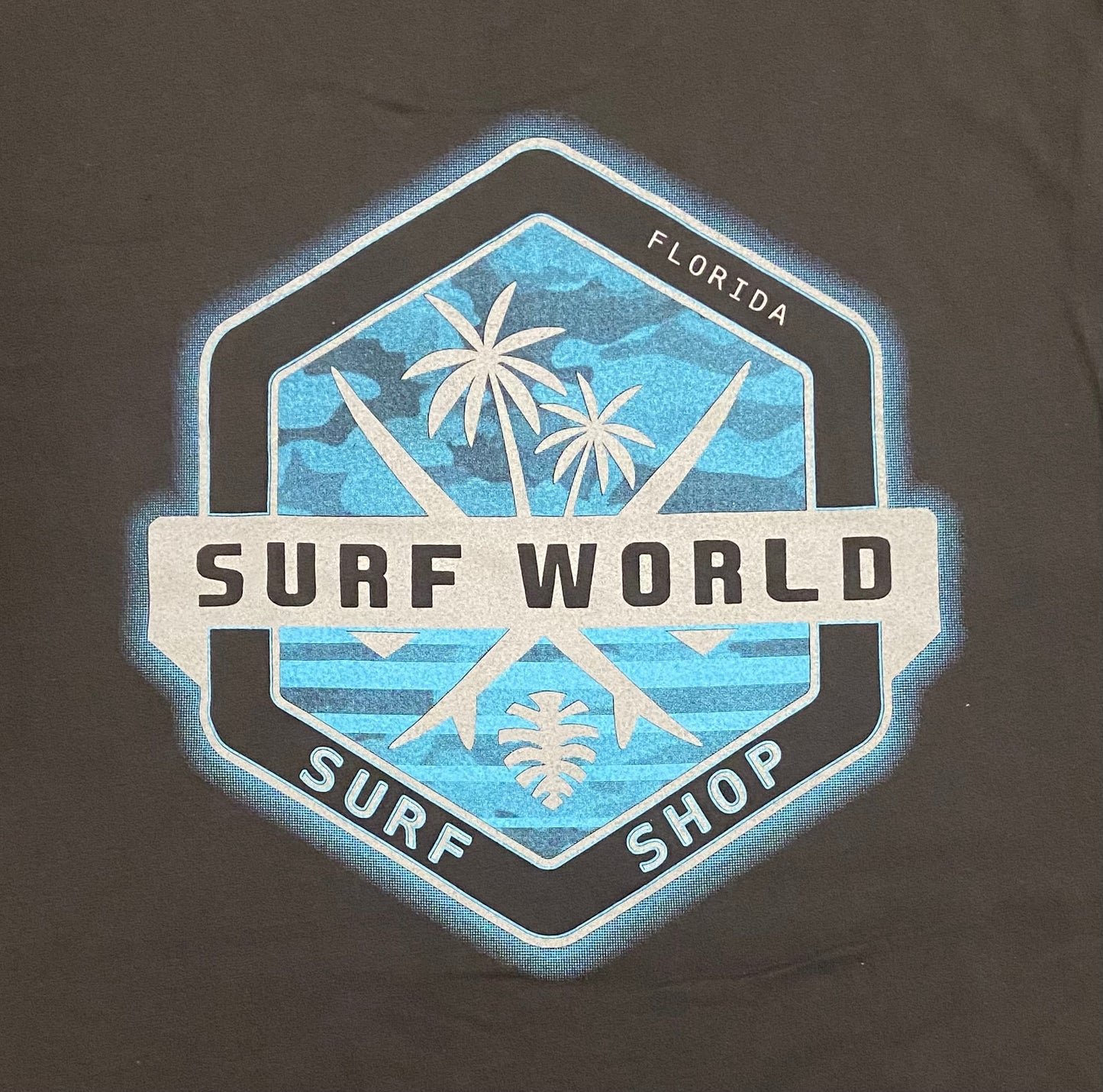 Surf World The Hex Boards and Palms Tee Shirt - Washed Black Mens T Shirt