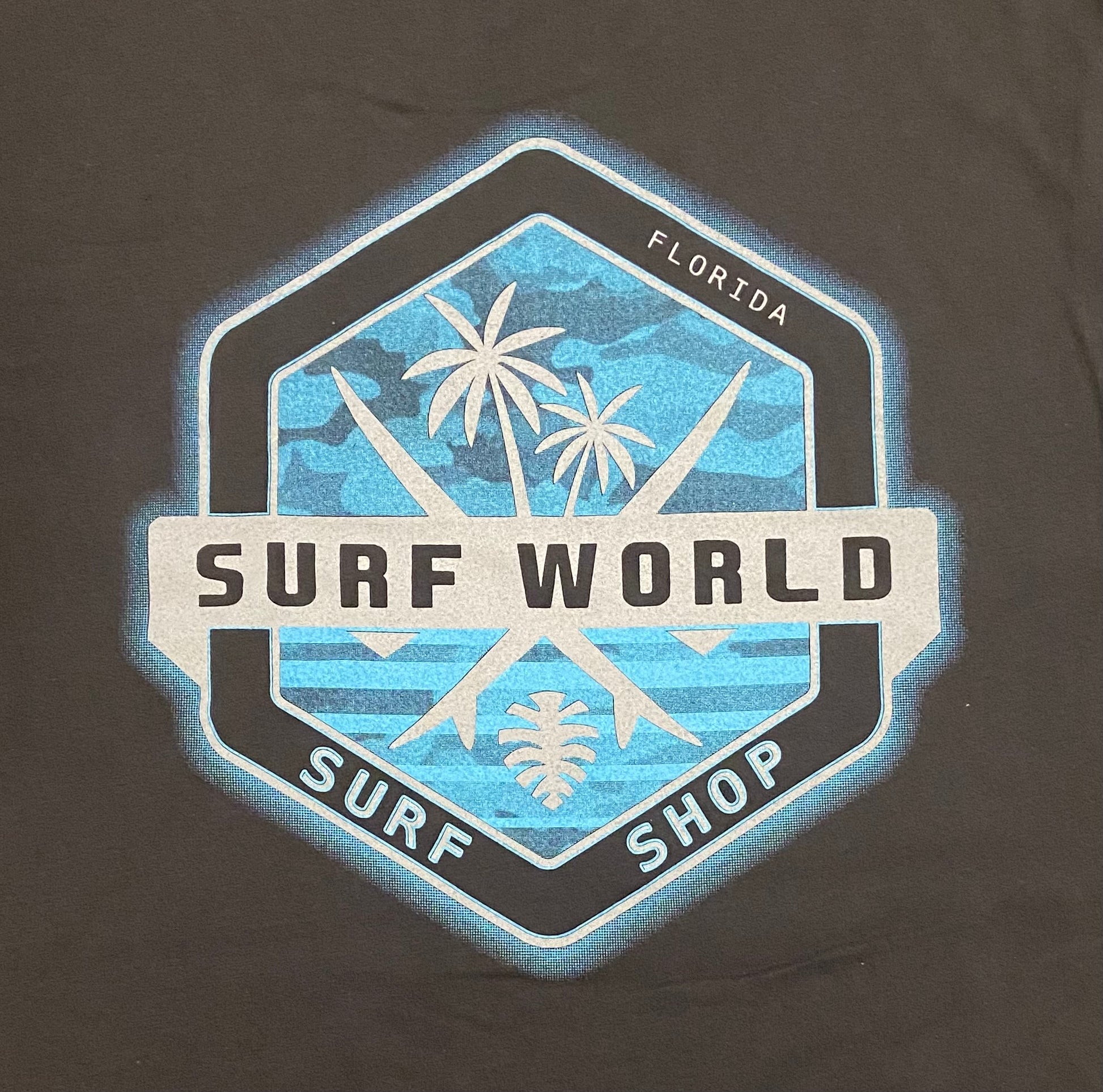 Surf World The Hex Boards and Palms Tee Shirt - Washed Black Mens T Shirt