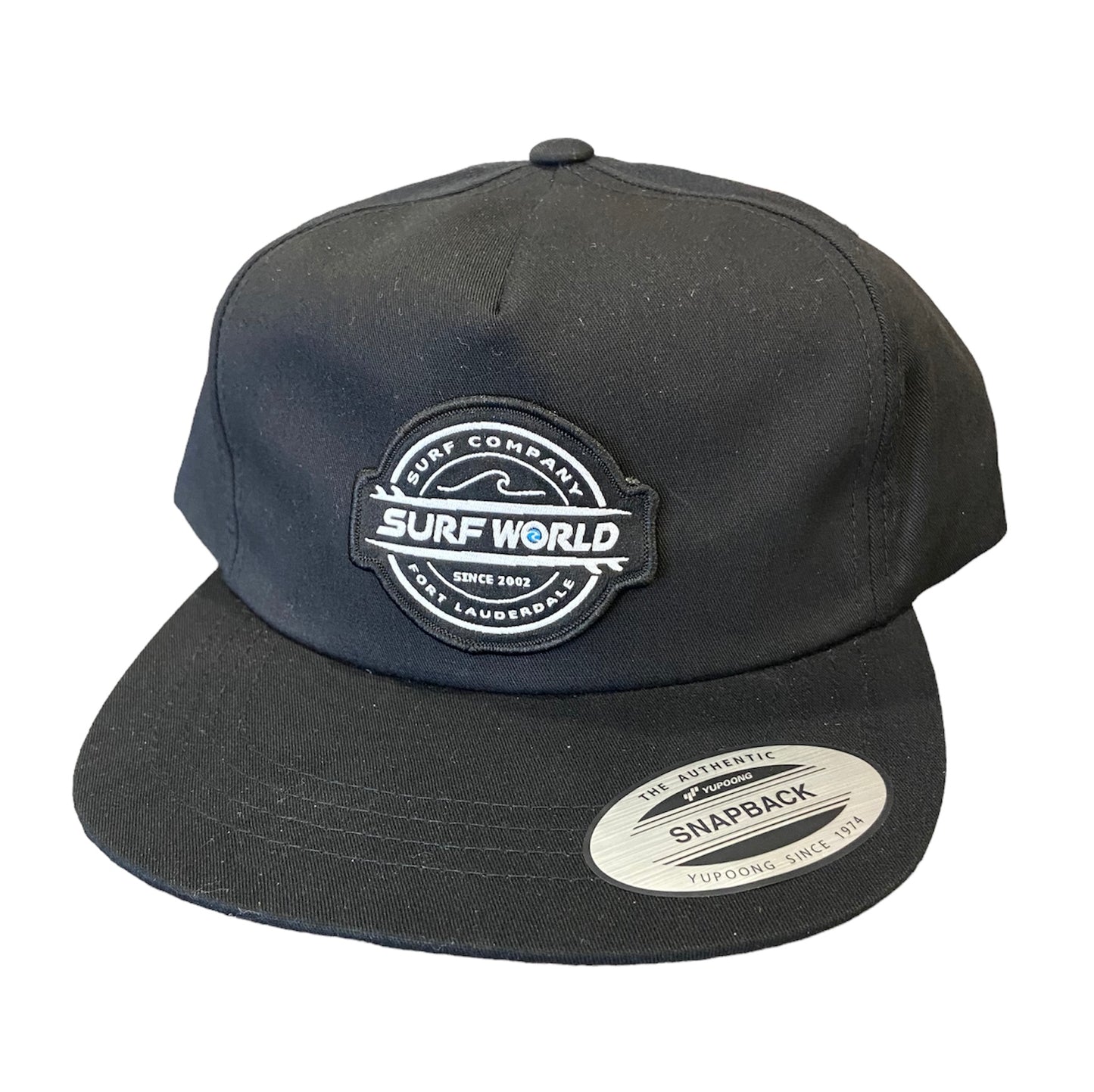 Surf World 2023 Flat Bill Snapback Hat - Black Mens Hat Flat Bill Double Boards