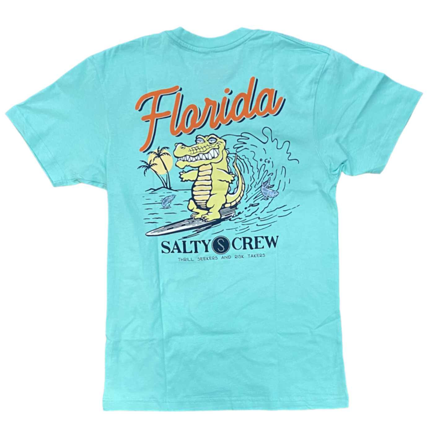 Salty Crew Florida Gator Surf Premium SS Tee - Seafoam Mens T Shirt