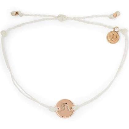 Pura Vida Rose Gold Wave Coin Bracelet - White Jewelry