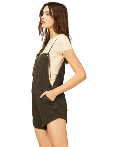 Billabong Wild Pursuit Short Overall - Off Black Romper