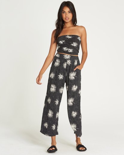 Billabong Cut Through Pants- Black White womens pants