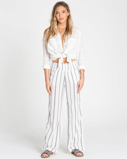 Billabong New Wave Stripe Pant - White Stripe womens pant