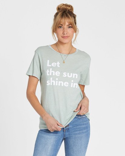 Billabong Let The Sun Shine In Womens T Shirt - Blue Light Womens T Shirt