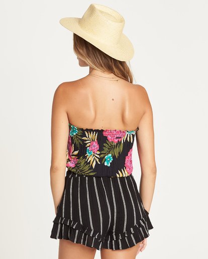 Billabong Hung Up Floral Tube Top - Black Womens Top