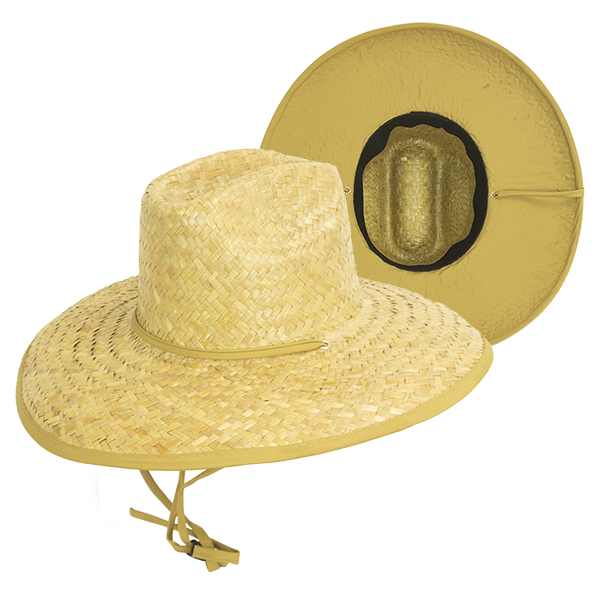 Goldcoast Kenny Underbrim Straw hat -Grey / Tan Lifeguard Hat Tan