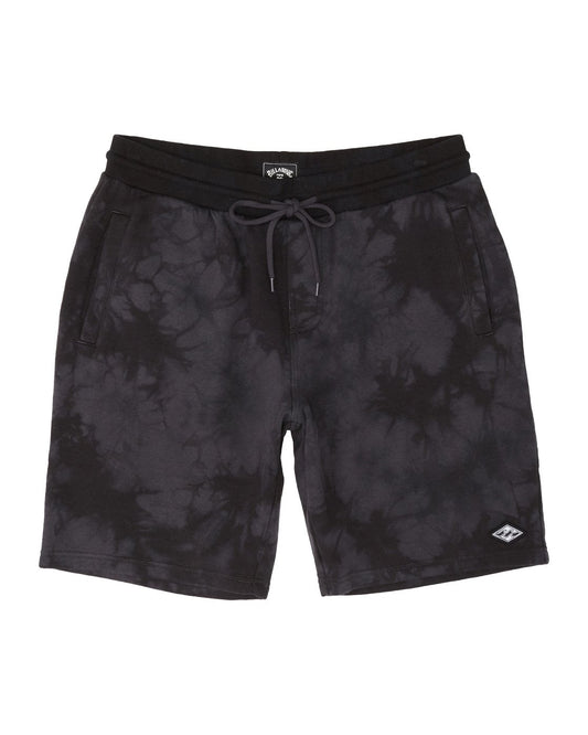 Billabong Wave Washed Sweat Shorts - Black Tye Dye Mens Shorts