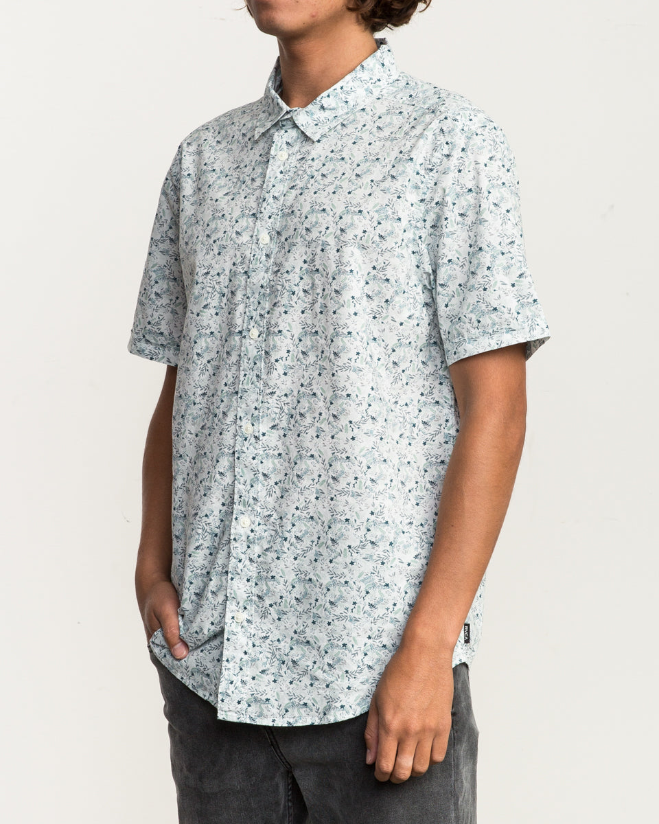 RVCA Makoto SS Woven Shirt - Antique White Mens Woven