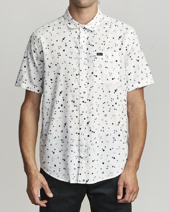 RVCA SS CALICO BUTTON-UP SHIRT - Antique White Mens Woven