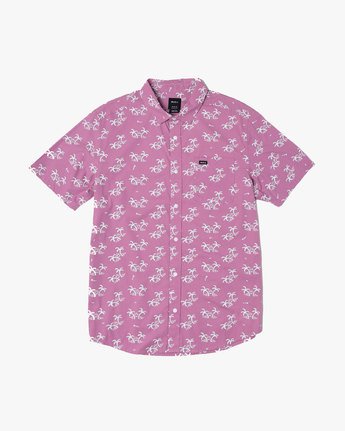 RVCA Easy Palms Woven Shirt SS - Mauve Mens Woven