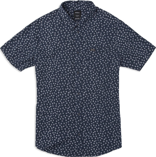 RVCA Ficus Floral Men's Woven Shirt - Federal Blue Mens Woven