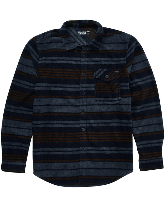 Billabong Furnace Flannel Polar Fleece Flannel Shirt - Navy / Blue mens fleece