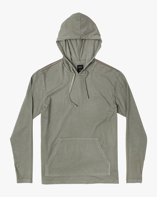 RVCA PTC Pigment Hooded T-Shirt - ALoe Mens Longsleeve Tee