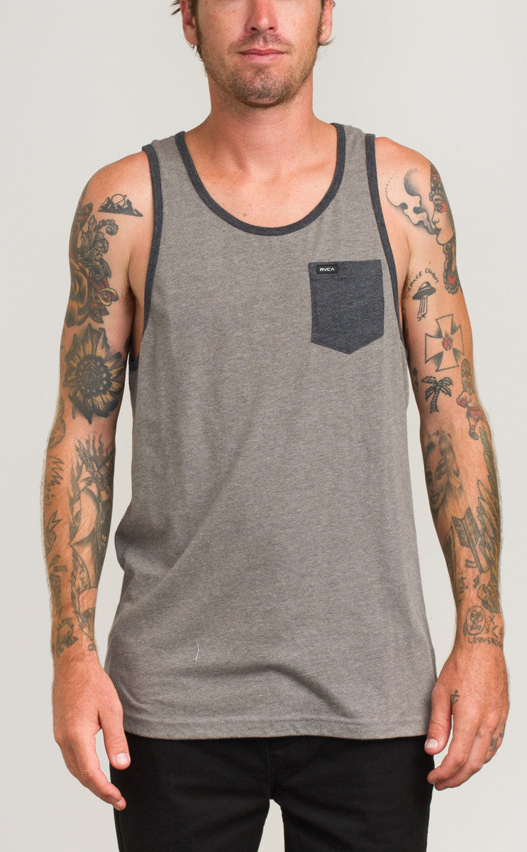 RVCA Change Up Tank Top in Grey Noise MB901CHT-GRS Mens Tank