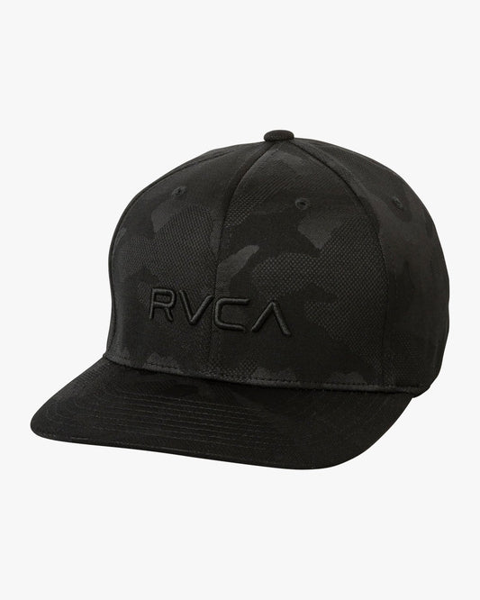 RVCA Flex Fit Mens Baseball Cap - Black Camo Hats