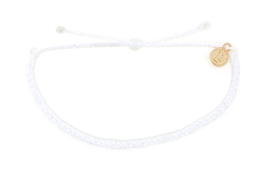 Pura Vida Mini Braided Solid Bracelet - White Jewelry