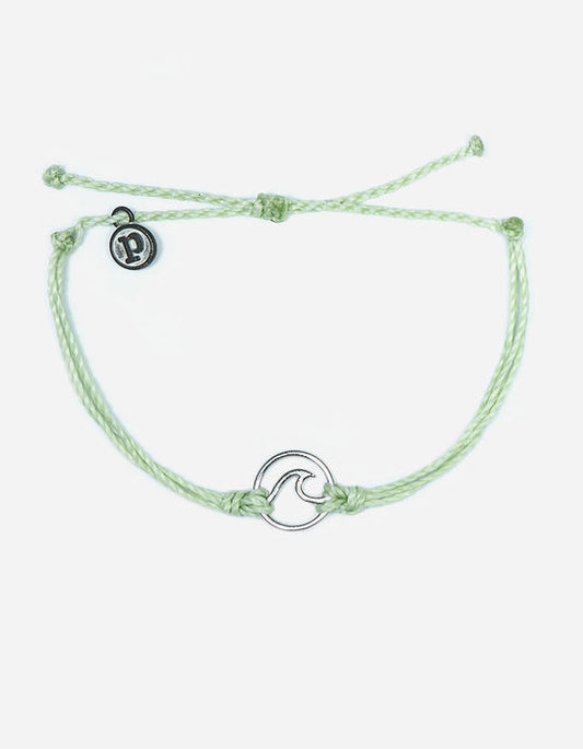 Pura Vida Wave Charm Silver Bracelet - Mint Jewelry