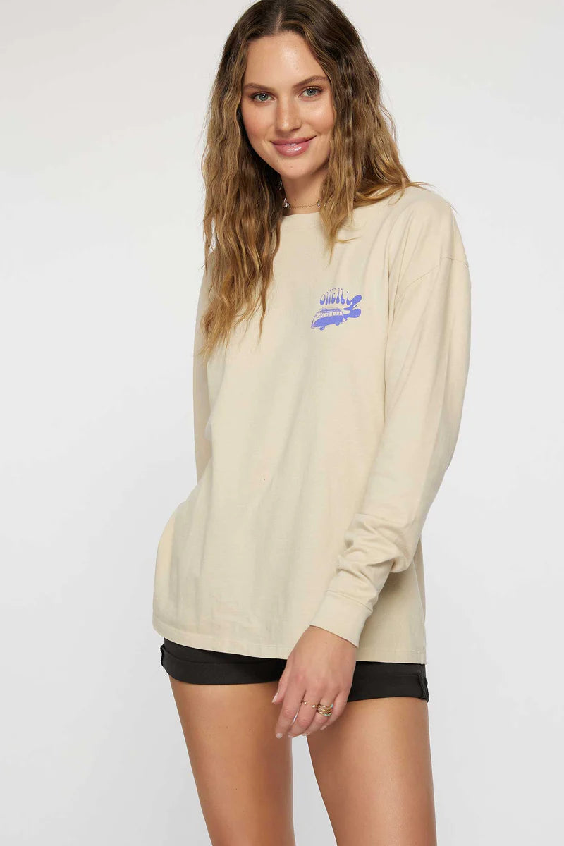 Oneill Moonstone LS Women's Tee - Stone Womens T Shirt