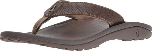 Olukai Men's Kupuna Leather Sandals - Mustang/ Mustang Mens Footwear