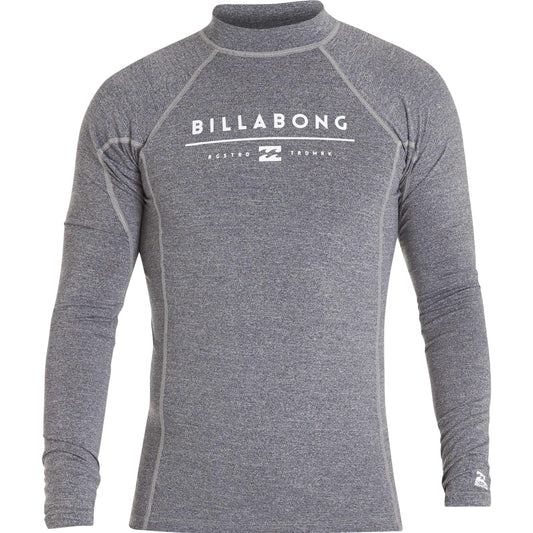 Billabong Men's All Day Unity Performance Fit Long sleeve Sunshirt/ Rashguard - Grey Heather Rashguard Sun Protection