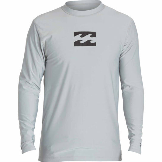 Billabong Men's All Day Wave Loose Fit Rashguard/ Sunshirt - Silver Rashguard Sun Protection