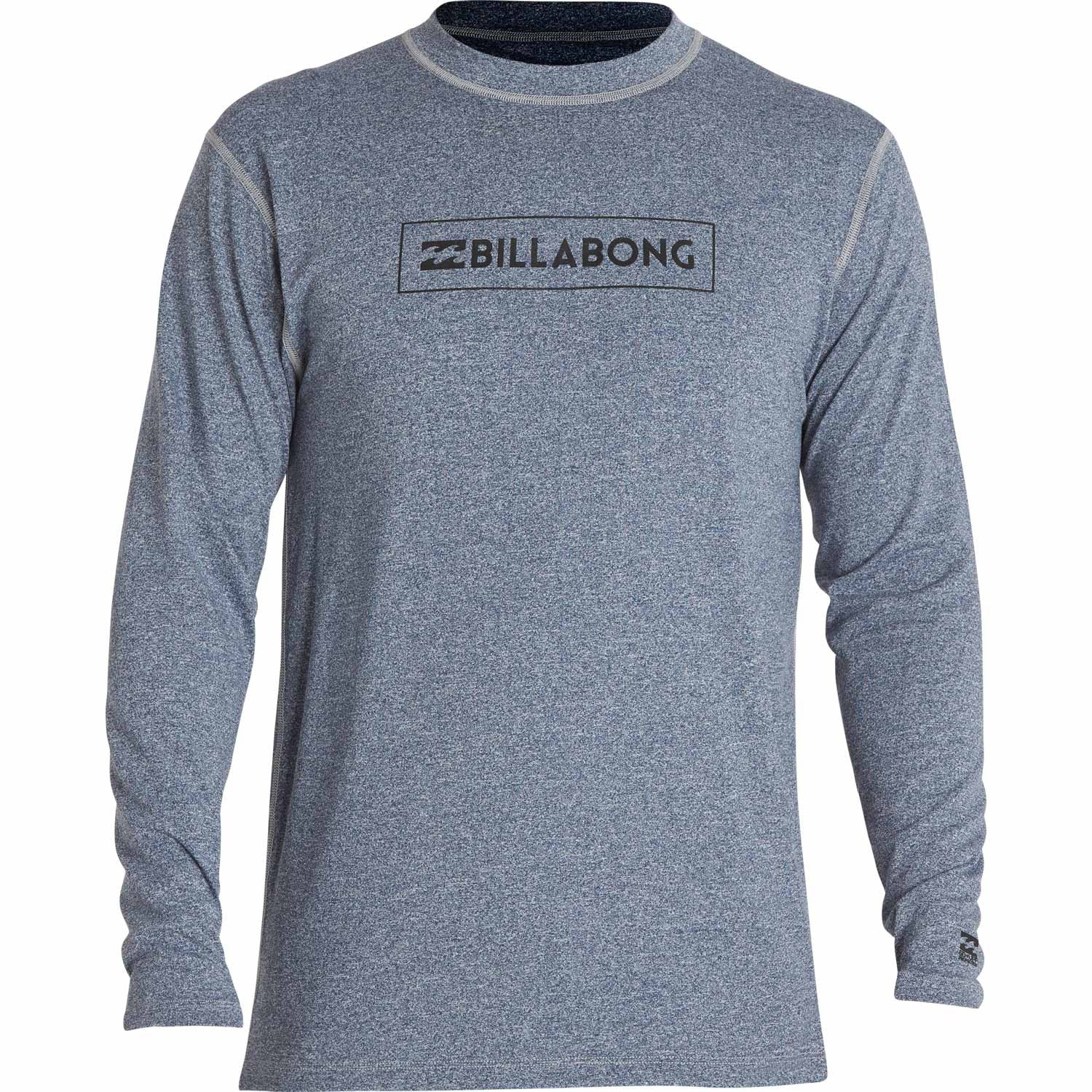 Billabong Men's All Day Unity Long Sleeve Wetshirt/ Rashguard - Blue Heather Rashguard Sun Protection