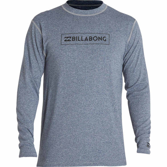 Billabong Men's All Day Unity Long Sleeve Wetshirt/ Rashguard - Blue Heather Rashguard Sun Protection