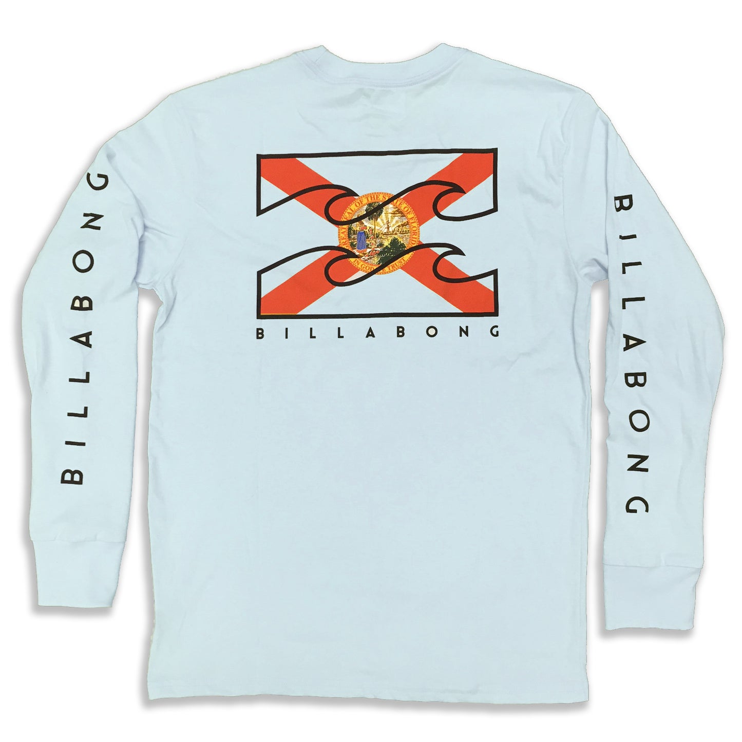 Billabong Florida Native Long Sleeve Men's Tee Shirt - Cloud Blue CBU Mens Longsleeve Tee