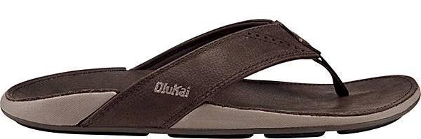 Olukai Nui Mens Leather Sandals - Espresso/ Espresso Mens Footwear