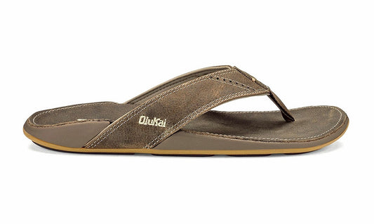 Olukai Nui Men's Leather Sandals - Clay/ Clay Mens Footwear