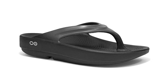 Oofos OOlala Black Satin Graphite Womens Sandals 1400GRPH Recovery Footwear Womens Footwear