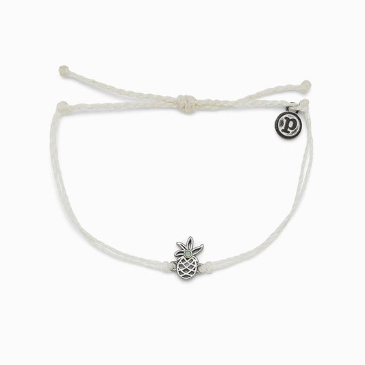 Pura Vida Open Pineapple Charm Bracelet - White Siilver Charm Jewelry