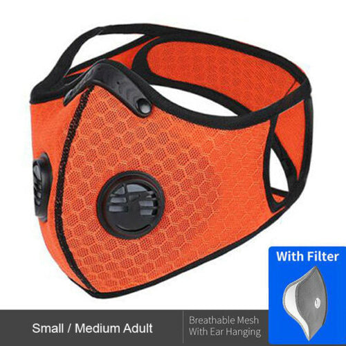 Mesh Face Mask with KN95 removable filter and exhale valves - Orange Face Mask