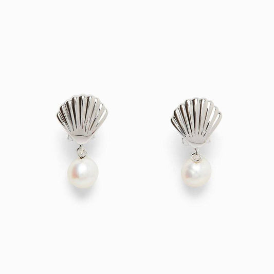 Pura Vida Pearl and Shell Earings - Silver Jewelry
