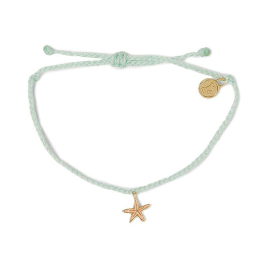 Pura Vida Gold Pink Enamel Starfish Braid Bracelet Jewelry