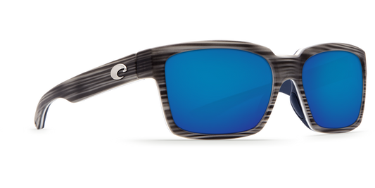 Costa Playa Matte Silver Teak White Blue 580p Polarized Sunglasses Sunglasses