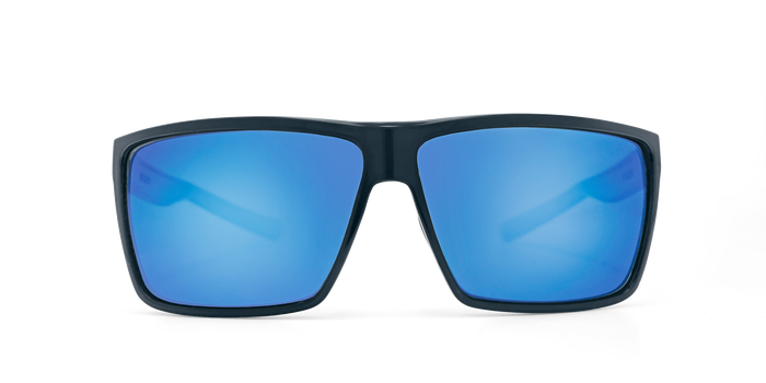 Costa Rincon Shiny Black Ocearch Edition Blue Mirror Glass Polarized 580G Sunglasses Sunglasses