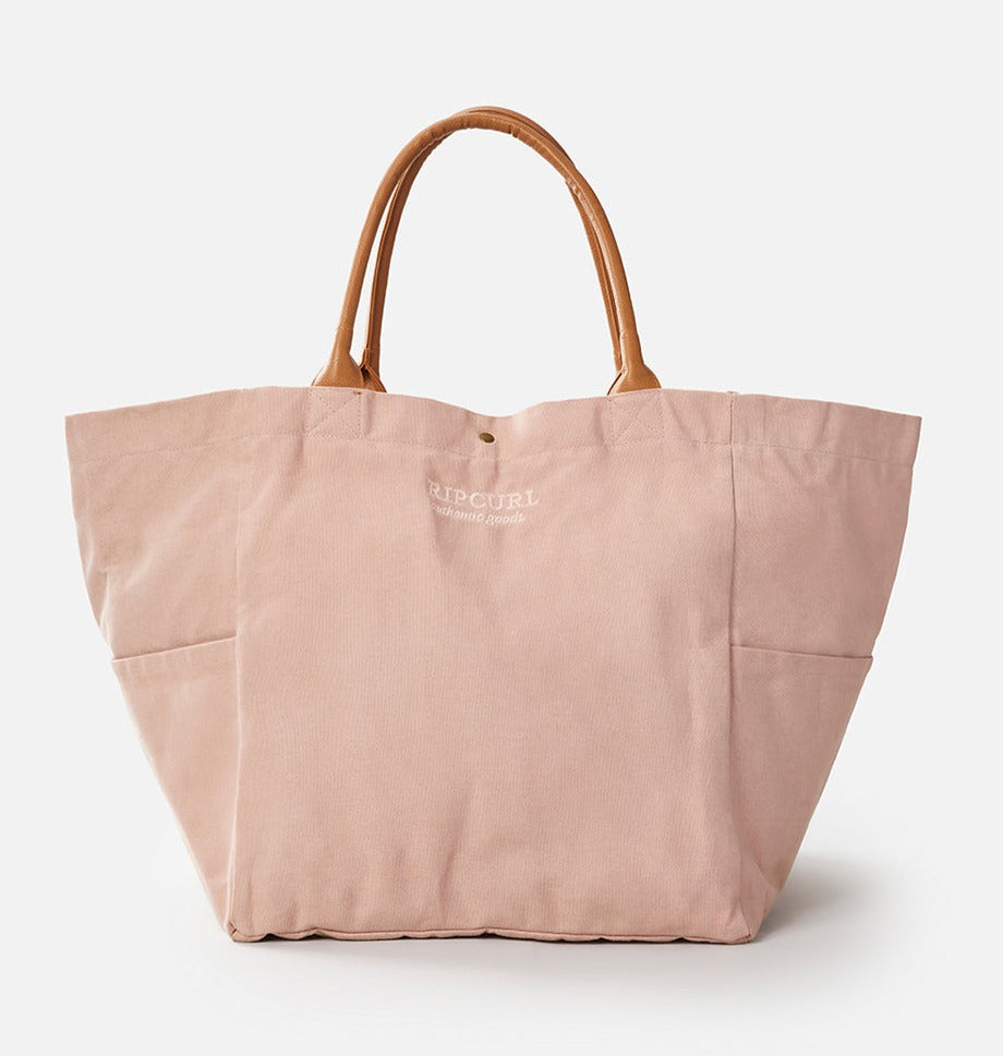 Rip Curl Waxed Canvas Jumbo Beach Tote - Pink Bag
