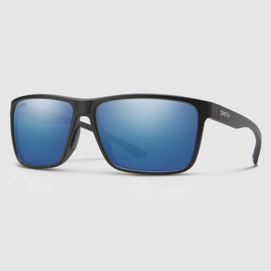 Smith Riptide Matte Black Polarized ChromaPop Blue Mirror Sunglasses Sunglasses