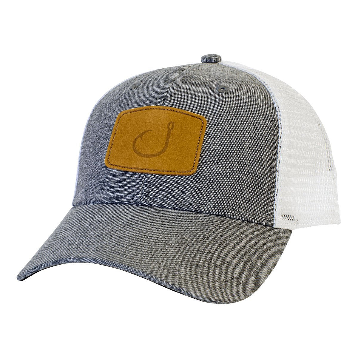 Avid Lay Day Trucker Hat - Blue Chambray or Grey Chambray Mens Hat Grey