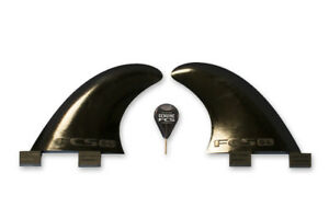 Black Surf Fins Futures Fins F6 Medium Black Thruster Fins 3 Fin Set Fins Twin FCS Side Bites 2 tab Longboard
