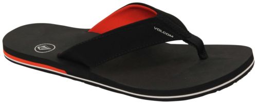Volcom Men's Victor Sandal - Black Top w/ red accent Mens Footwear
