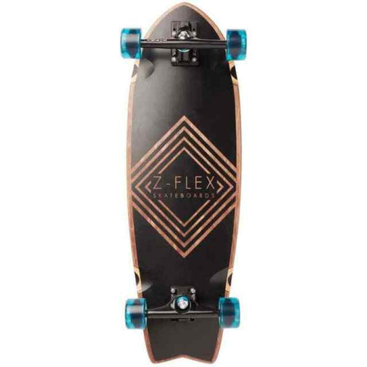 Z flex Black Diamond Fish Cruiser Complete Skateboard 9.8" x 31" Complete Skateboard