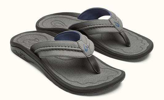 Olukai Hokua Mens sandals - Charcoal/ Charcoal Mens Footwear