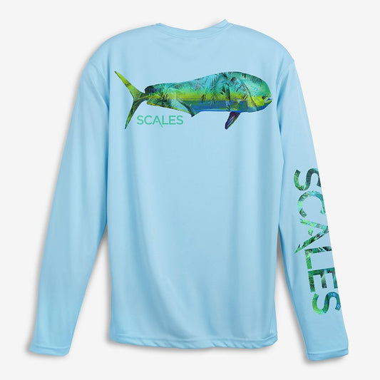 Scales Tropical Mahi Pro Performance Shirt - Seafoam Rashguard Sun Protection
