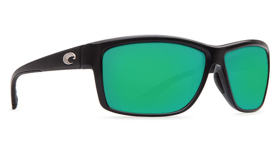 Costa Mag Bay Shiny Black Polarized Sunglasses Green Mirror Lens 580P Sunglasses